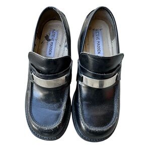 Y2K vintage Steve Madden chunky leather block heel loafers